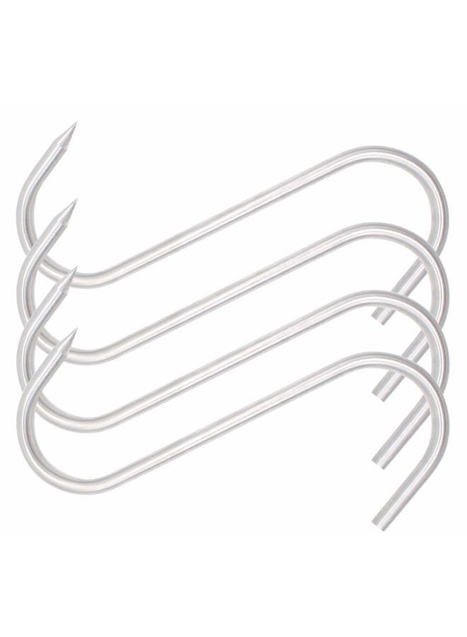 HONSHEN 8 Inch Meat Hook,8mm Heavy Duty S-Hooks Stainless Steel Meat Processing Butcher Hook (Meat Hooks 8inch8mm4p) - Image 1